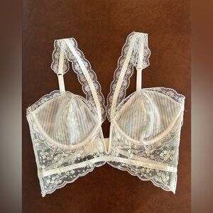 For Love And Lemons White Floral Lace Bra